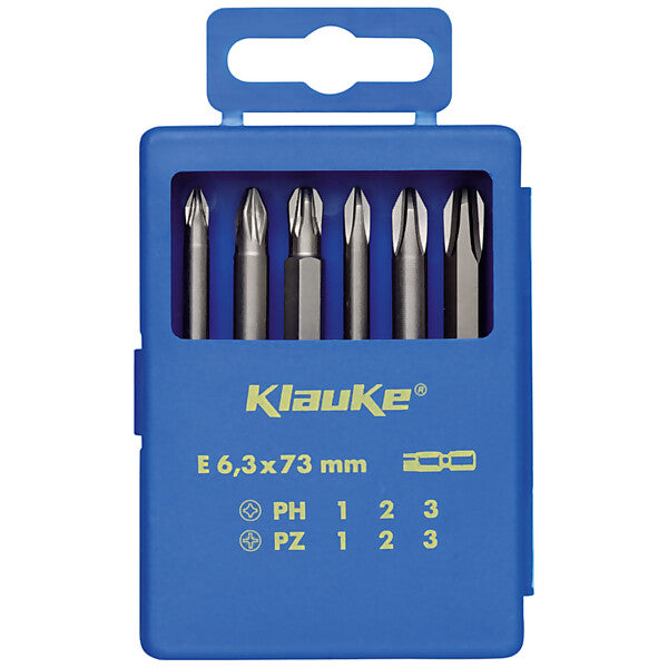 Klauke Bit-Sortiment 6-tlg,6-rund, 73mm KL335